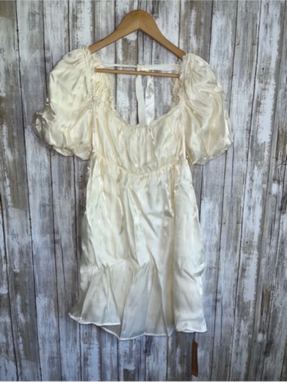 Reformation Aviary Dress Ivory Cream Puff Sleeve Mini Babydoll Coquette 2 - Picture 5 of 11